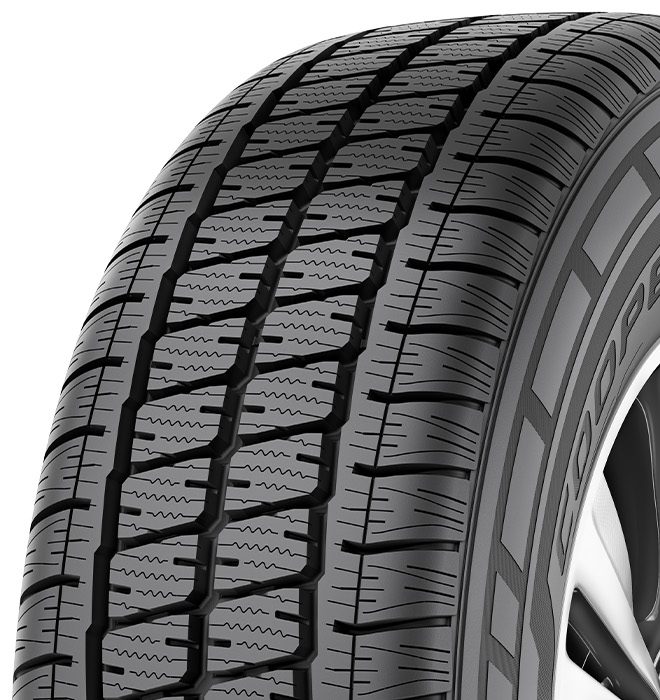 COOPER ALL SEASON VAN, 205/75 R16 113R Etykieta opony UE – Przyczepność na mokrej nawierzchni: C, Efektywność paliwowa: D, Poziom hałasu: 74 dB,  Opona śnieżna
