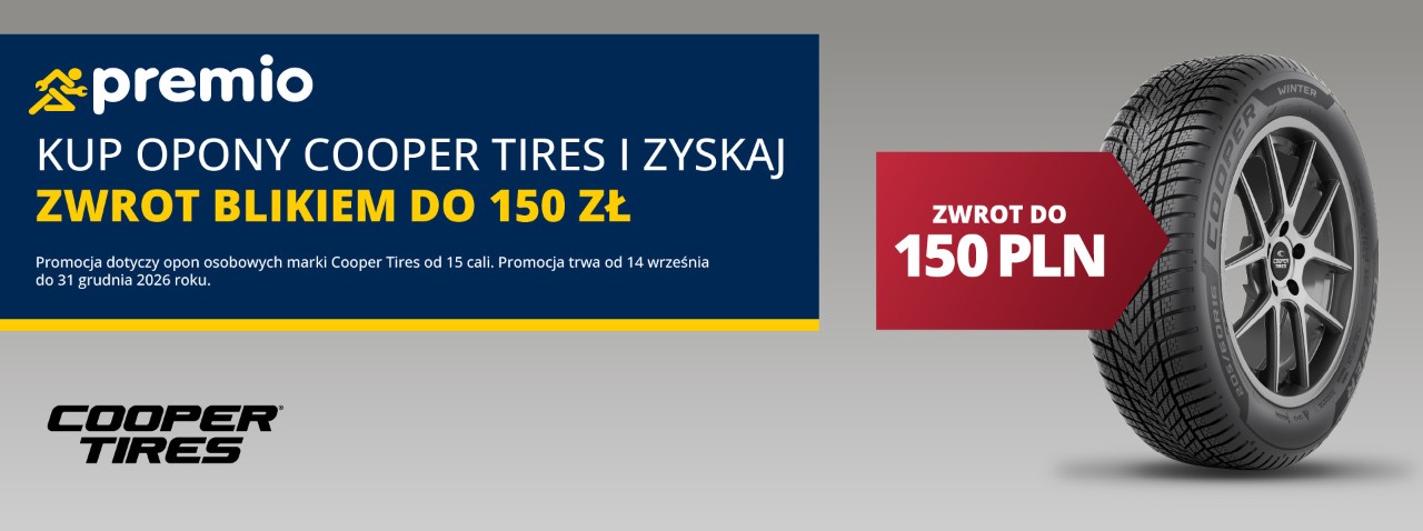 Odbierz do 150 zł za zakup opon Cooper